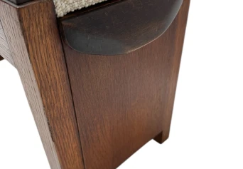 Art Deco Modernist Stool with De Ploeg fabric, 1920s